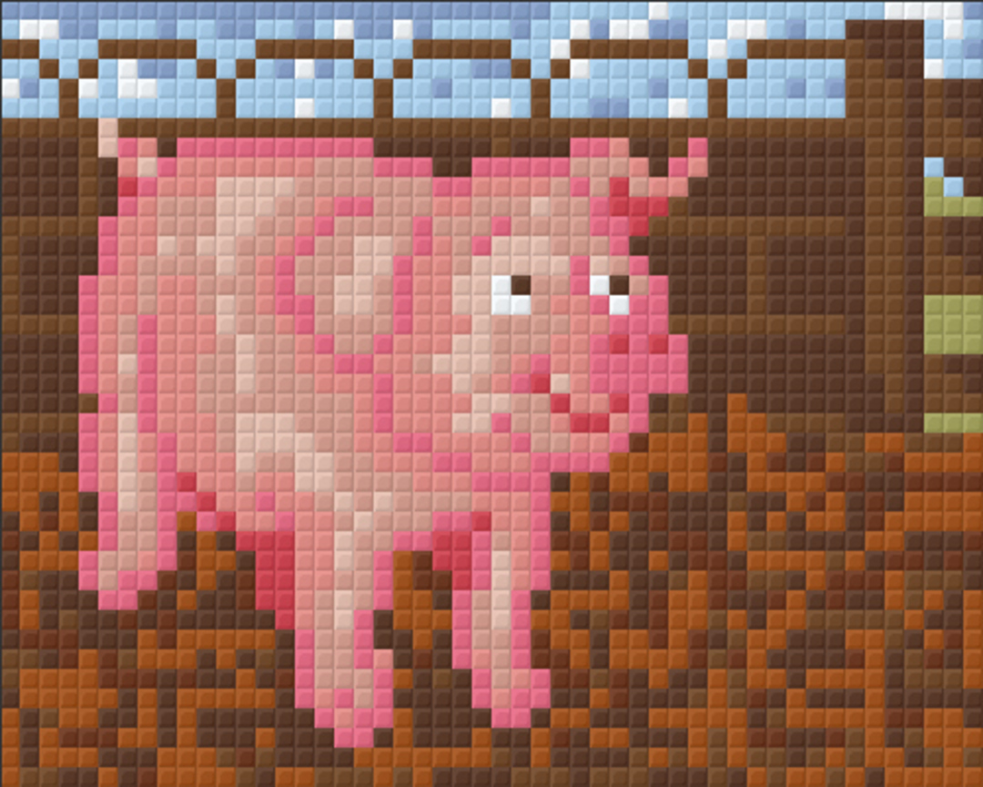 Porky The Farmyard Pig One [1] Baseplate PixelHobby Mini-mosaic Art Kit image 0